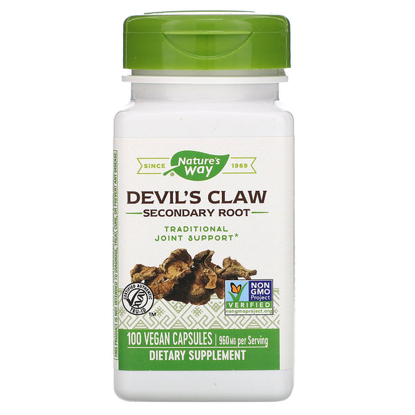 Nature's Way, Devil's Claw, Secondary Root, 960 mg, 100 Vegan Capsules - The Supplement Shop