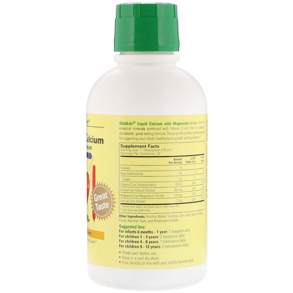 ChildLife, Liquid Calcium with Magnesium, Natural Orange Flavor, 16 fl oz (474 ml) - The Supplement Shop