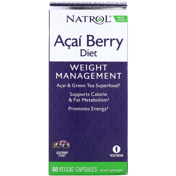 Natrol, Acai Berry Diet, Acai & Green Tea Superfoods, 60 Veggie Capsules - The Supplement Shop