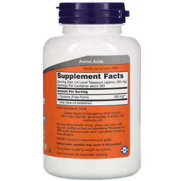 NOW Foods, L-Tyrosine Pure Powder, 4 oz (113 g)