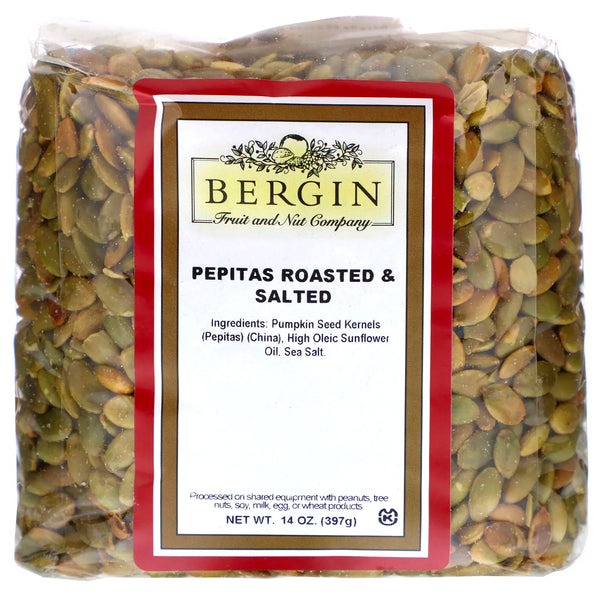 Bergin Fruit and Nut Company, Pepitas Roasted & Salted, 14 oz (397 g) - The Supplement Shop