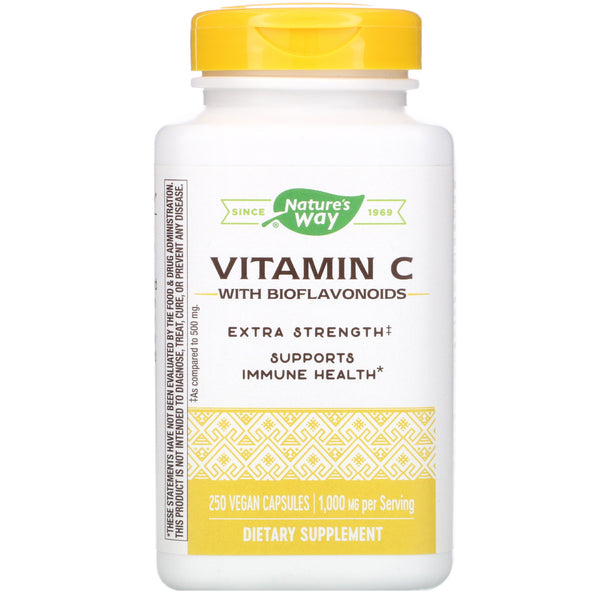 Nature's Way, Vitamin C with Bioflavonoids, 1,000 mg, 250 Vegan Capsules - The Supplement Shop