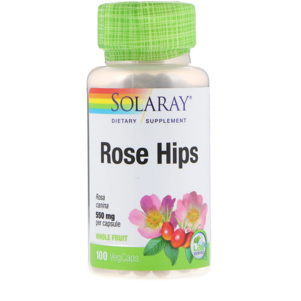 Solaray, Rose Hips, 550 mg, 100 VegCaps - The Supplement Shop