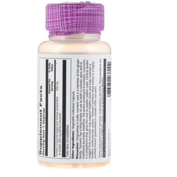 Solaray, Turmeric Root Extract, 300 mg, 60 VegCaps - The Supplement Shop