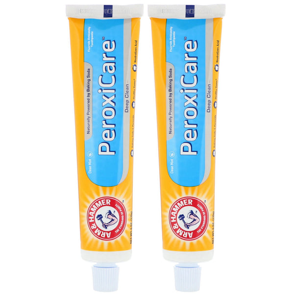 Arm & Hammer, PeroxiCare, Deep Clean, Fluoride Anticavity Toothpaste, Clean Mint, Twin Pack, 6.0 oz (170 g) Each - The Supplement Shop