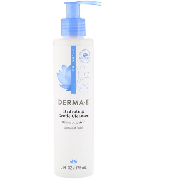 Derma E, Hydrating Gentle Cleanser, Hyaluronic Acid, 6 fl oz (175 ml) - The Supplement Shop