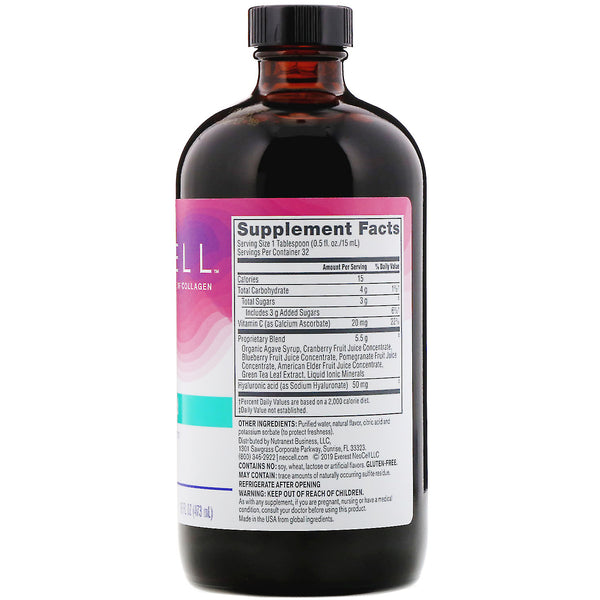 Neocell, Hyaluronic Acid, Berry Liquid, 50 mg, 16 fl oz (473 ml) - The Supplement Shop