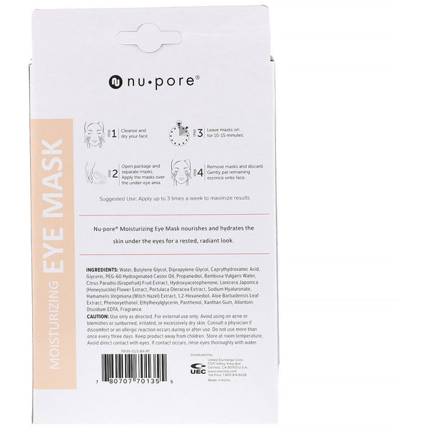 Nu-Pore, Moisturizing Eye Mask, 2 Single-Use Pouches, 6 g (0.21 fl oz) Each - The Supplement Shop