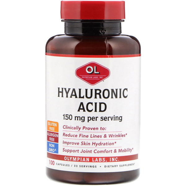 Olympian Labs, Hyaluronic Acid, 150 mg, 100 Capsules - The Supplement Shop