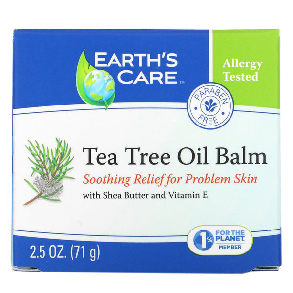 Earth's Care, Tea Tree Oil Balm, with Shea Butter and Vitamin E, 2.5 oz (71 g) - The Supplement Shop