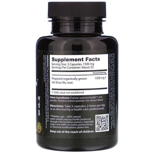 Dragon Herbs, He Shou Wu, 500 mg, 100 Capsules - The Supplement Shop