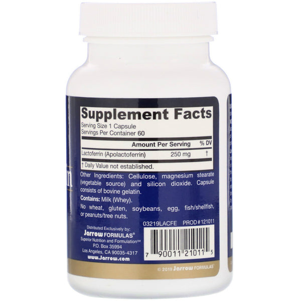 Jarrow Formulas, Lactoferrin, 250 mg, 60 Capsules - The Supplement Shop