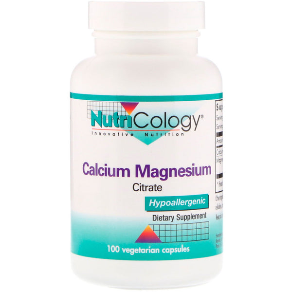 Nutricology, Calcium Magnesium, Citrate, 100 Vegetarian Capsules - The Supplement Shop
