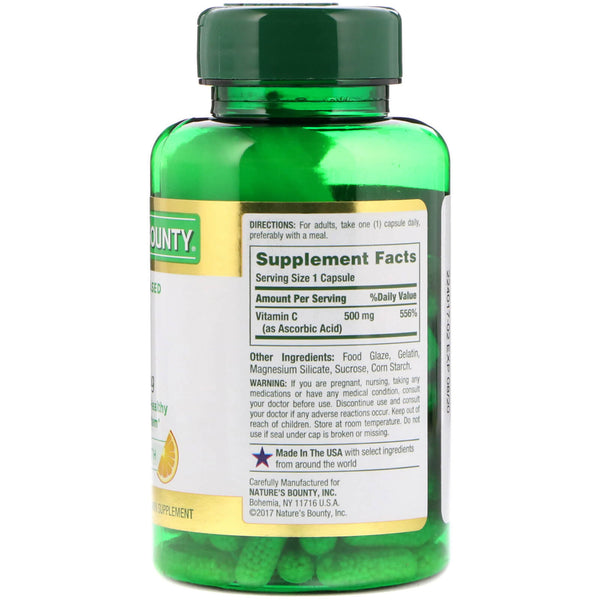 Nature's Bounty, Time Released Vitamin C, 500 mg, 100 Capsules - The Supplement Shop