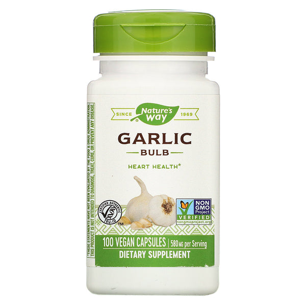 Nature's Way, Garlic Bulb, 580 mg, 100 Vegan Capsules - The Supplement Shop