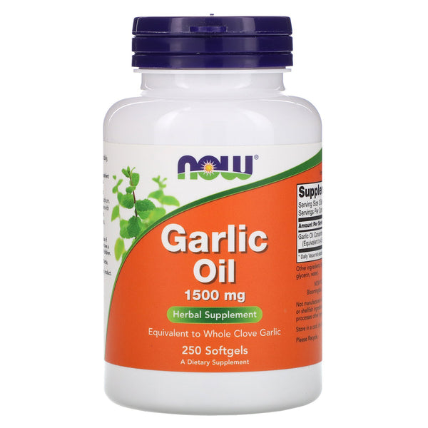 Now Foods, Garlic Oil, 1,500 mg, 250 Softgels - The Supplement Shop