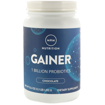 MRM, Nutrition, Gainer with1 Billion Probiotics, Chocolate, 3.3 lb (1,512 g)