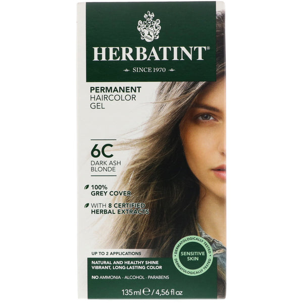 Herbatint, Permanent Haircolor Gel, 6C, Dark Ash Blonde, 4.56 fl oz (135 ml) - The Supplement Shop