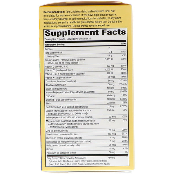 Nature's Way, Alive! Max3 Daily, Men's Multivitamin, 90 Tablets - The Supplement Shop