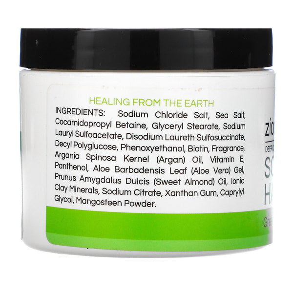 Zion Health, Deep Cleansing Scalp & Hair Scrub with Argan Oil, Green Apple, 4 oz (113 g) - The Supplement Shop