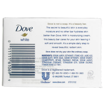 Dove, White Beauty Bar, 4 Bars, 3.75 oz (106 g) Each