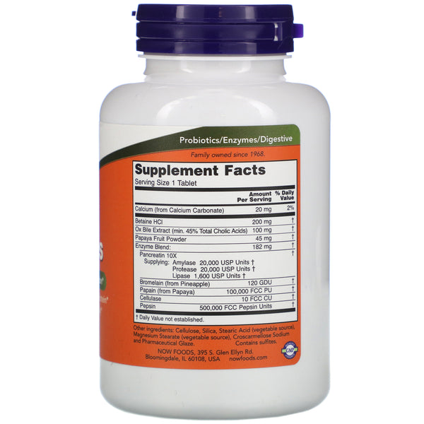Now Foods, Super Enzymes, 180 Tablets - The Supplement Shop