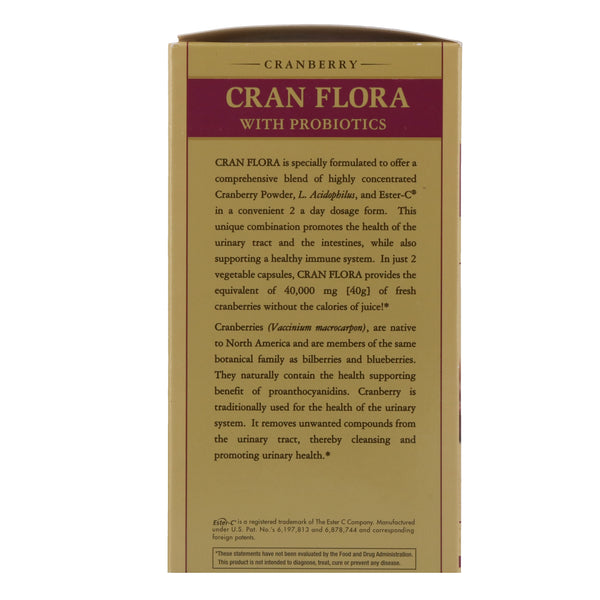 Solgar, Cran Flora with Probiotics, 60 Vegetable Capsules