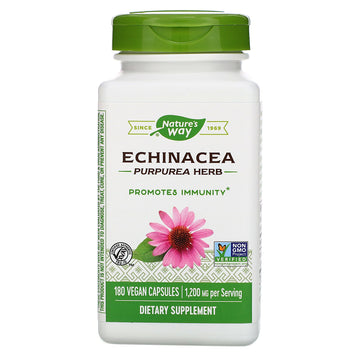 Nature's Way, Echinacea Purpurea Herb, 1,200 mg, 180 Vegan Capsules