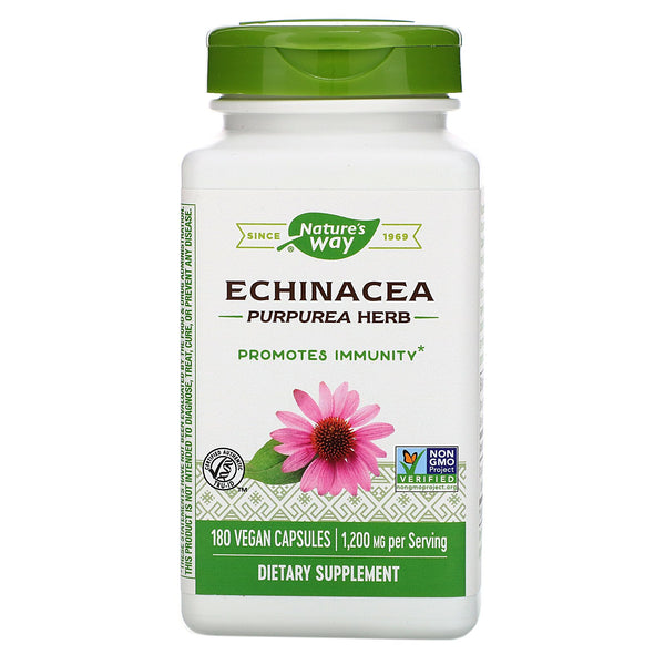 Nature's Way, Echinacea Purpurea Herb, 1,200 mg, 180 Vegan Capsules - The Supplement Shop