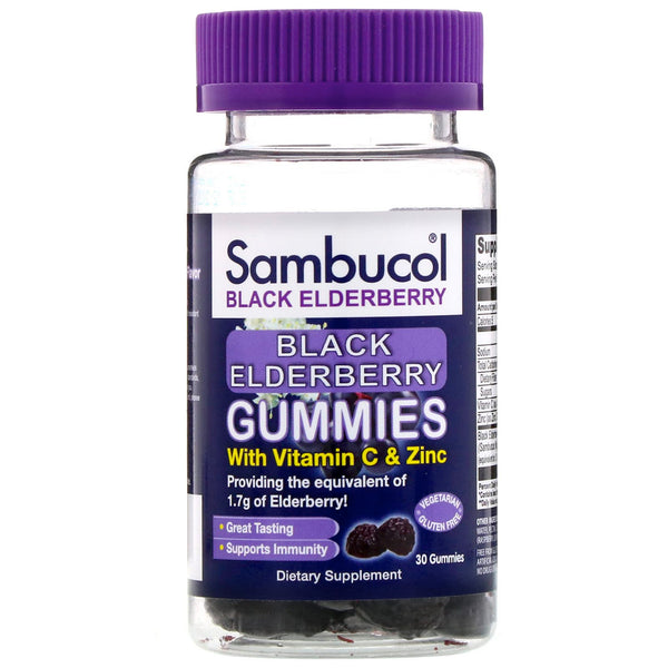 Sambucol, Sambucol, Black Elderberry, 30 Gummies - The Supplement Shop