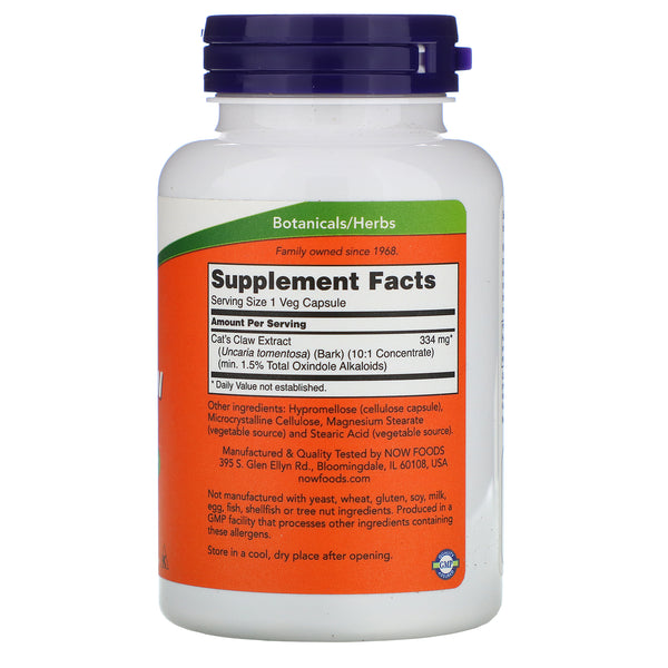 Now Foods, Cat's Claw Extract, 120 Veg Capsules - The Supplement Shop