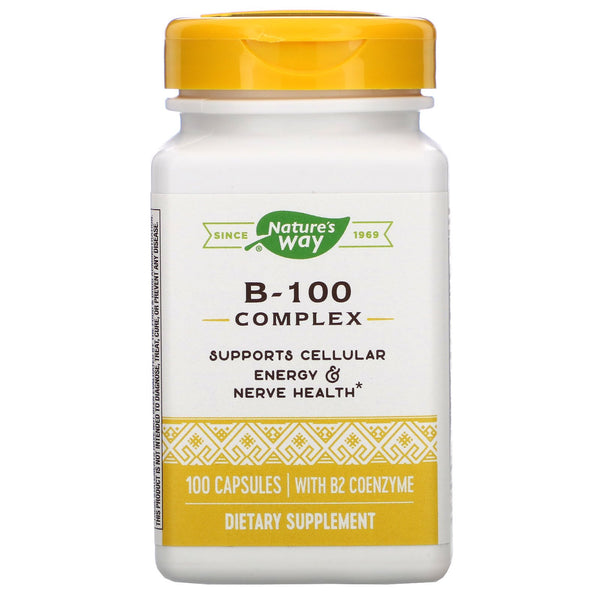 Nature's Way, B-100 Complex with B2 Coenzyme, 100 Capsules - The Supplement Shop