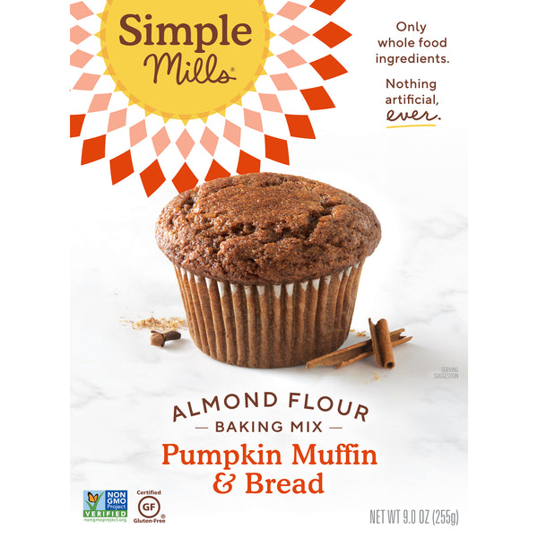 Simple Mills, Naturally Gluten-Free, Almond Flour Mix, Pumpkin Muffin & Bread, 9.0 oz (255 g) - The Supplement Shop