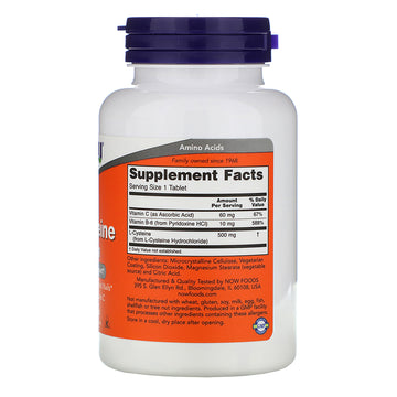 NOW Foods, L-Cysteine, 500 mg, 100 Tablets
