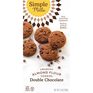 Simple Mills, Naturally Gluten-Free, Crunchy Cookies, Double Chocolate, 5.5 oz (156 g)