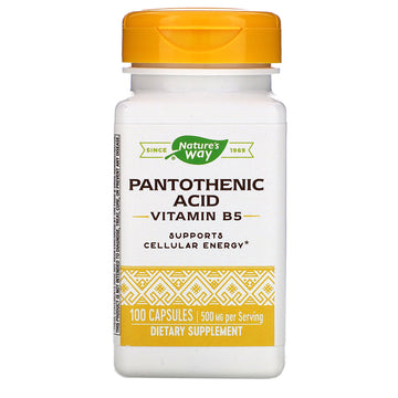 Nature's Way, Pantothenic Acid, Vitamin B5, 500 mg, 100 Capsules