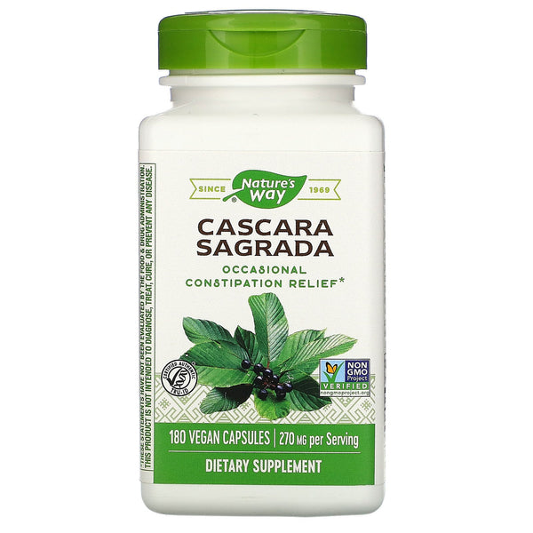 Nature's Way, Cascara Sagrada, 270 mg, 180 Vegan Capsules - The Supplement Shop