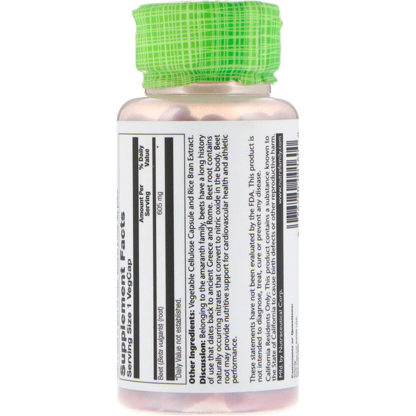 Solaray, Beet, 605 mg, 100 VegCaps - The Supplement Shop