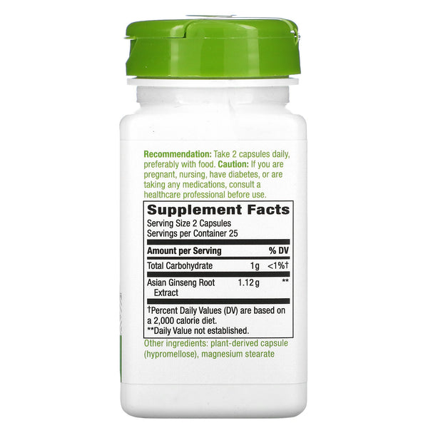 Nature's Way, Asian Ginseng, 1,120 mg, 50 Vegan Capsules - The Supplement Shop