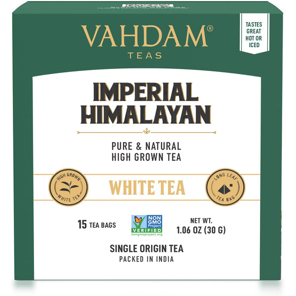Vahdam Teas, White Tea, Imperial Himalayan, 15 Tea Bags, 1.06 oz (30 g) - The Supplement Shop