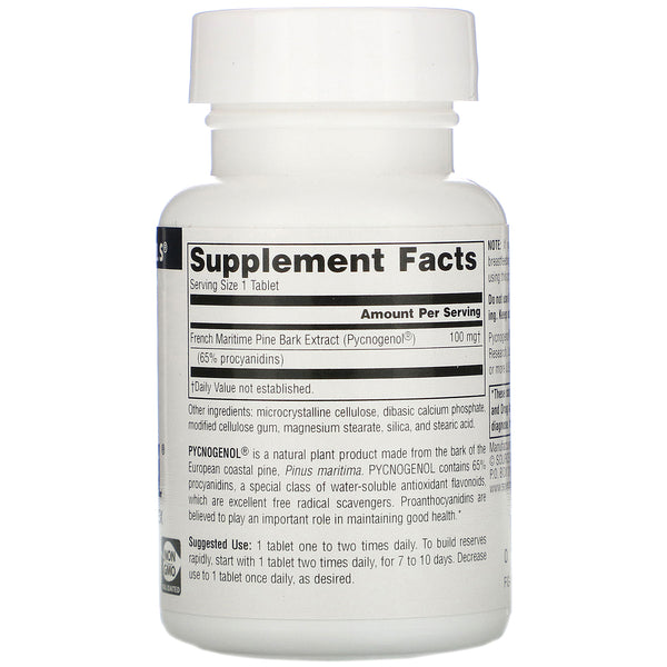 Source Naturals, Pycnogenol, 100 mg, 60 Tablets - The Supplement Shop