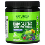 NATURELO, Raw Greens, Whole Food Powder, Wild Berry Flavor, 8.5 oz (240 g) - The Supplement Shop