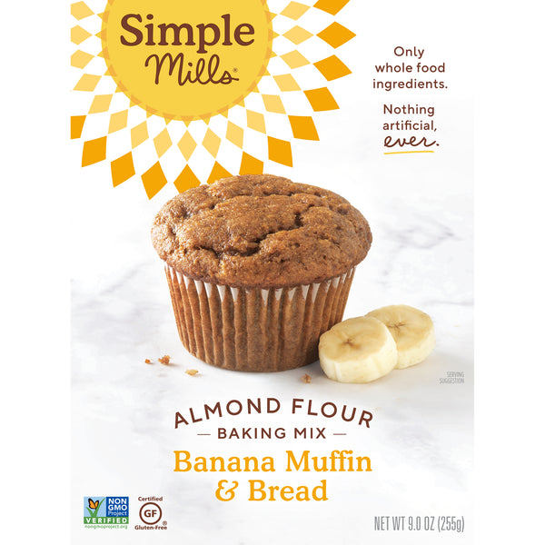 Simple Mills, Naturally Gluten-Free, Almond Flour Mix, Banana Muffin & Bread, 9 oz (255 g) - The Supplement Shop