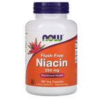 Now Foods, Flush-Free Niacin, 250 mg, 180 Veg Capsules - The Supplement Shop
