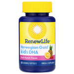 Renew Life, Norwegian Gold, Kids DHA, Fruit Punch Flavor, 200 mg, 60 Chewable Softgels - The Supplement Shop