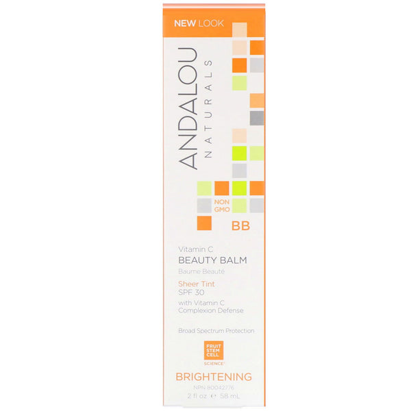 Andalou Naturals, BB Vitamin C Beauty Balm, Brightening, SPF 30, Sheer Tint, 2 fl oz (58 ml) - The Supplement Shop