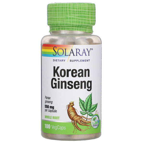 Solaray, Korean Ginseng, 550 mg, 100 VegCaps - The Supplement Shop