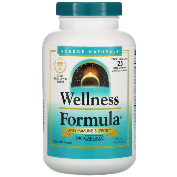 Source Naturals, Wellness Formula, Daily Immune Support, 240 Capsules - The Supplement Shop