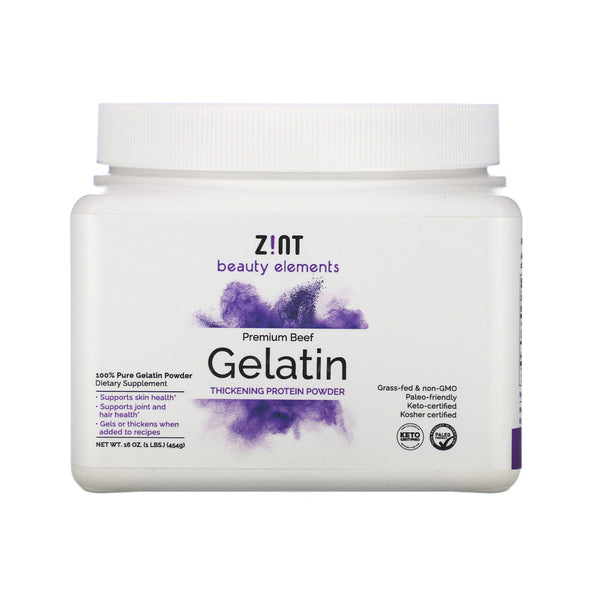Zint, Premium Beef Gelatin, Thickening Protein Powder, 16 oz (454 g) - The Supplement Shop