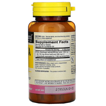 Mason Natural, Alfalfa, 10 Grain, 650 mg, 100 Tablets